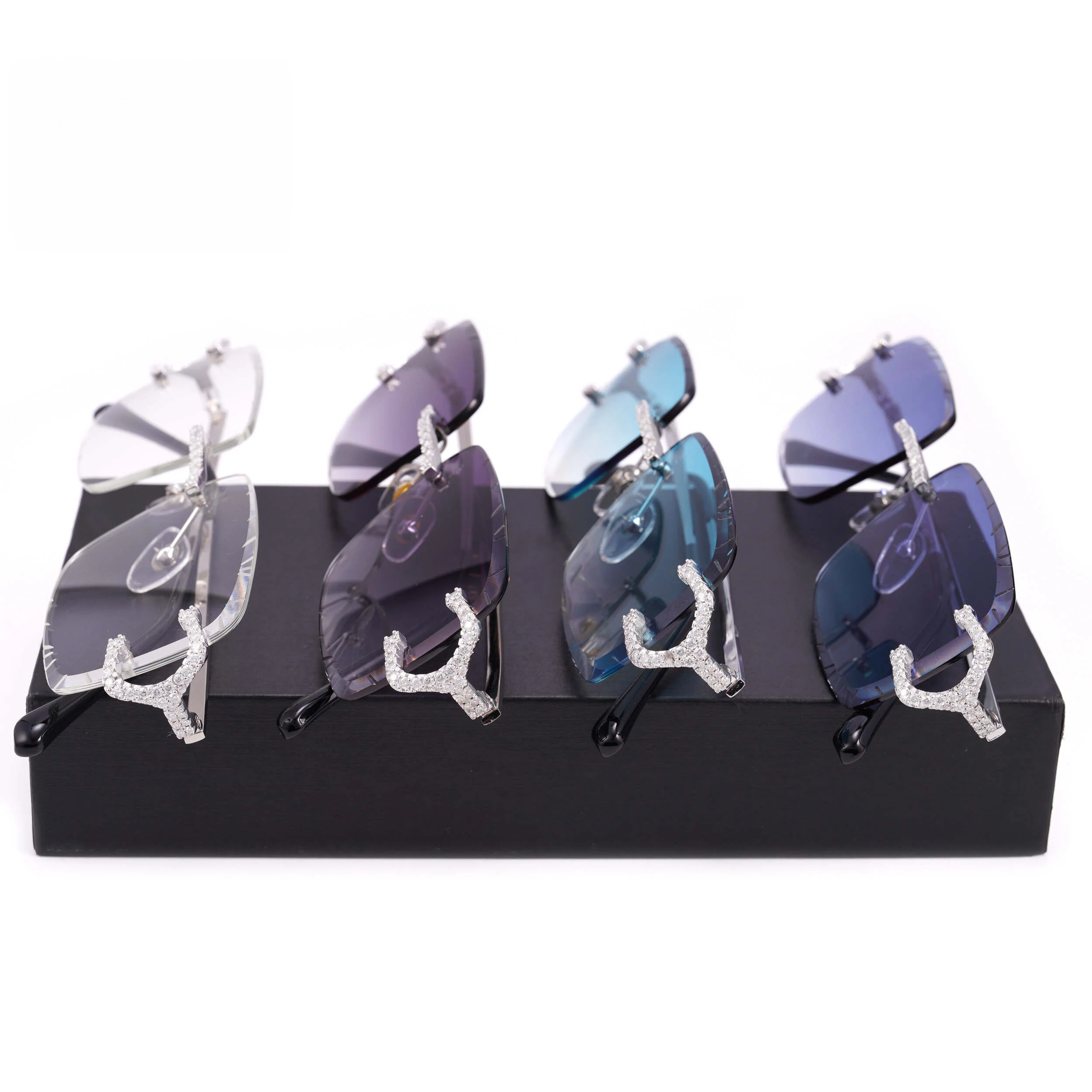 MOISSANITE ICED OUT COLORED LENS SUNGLASSES - Image 2