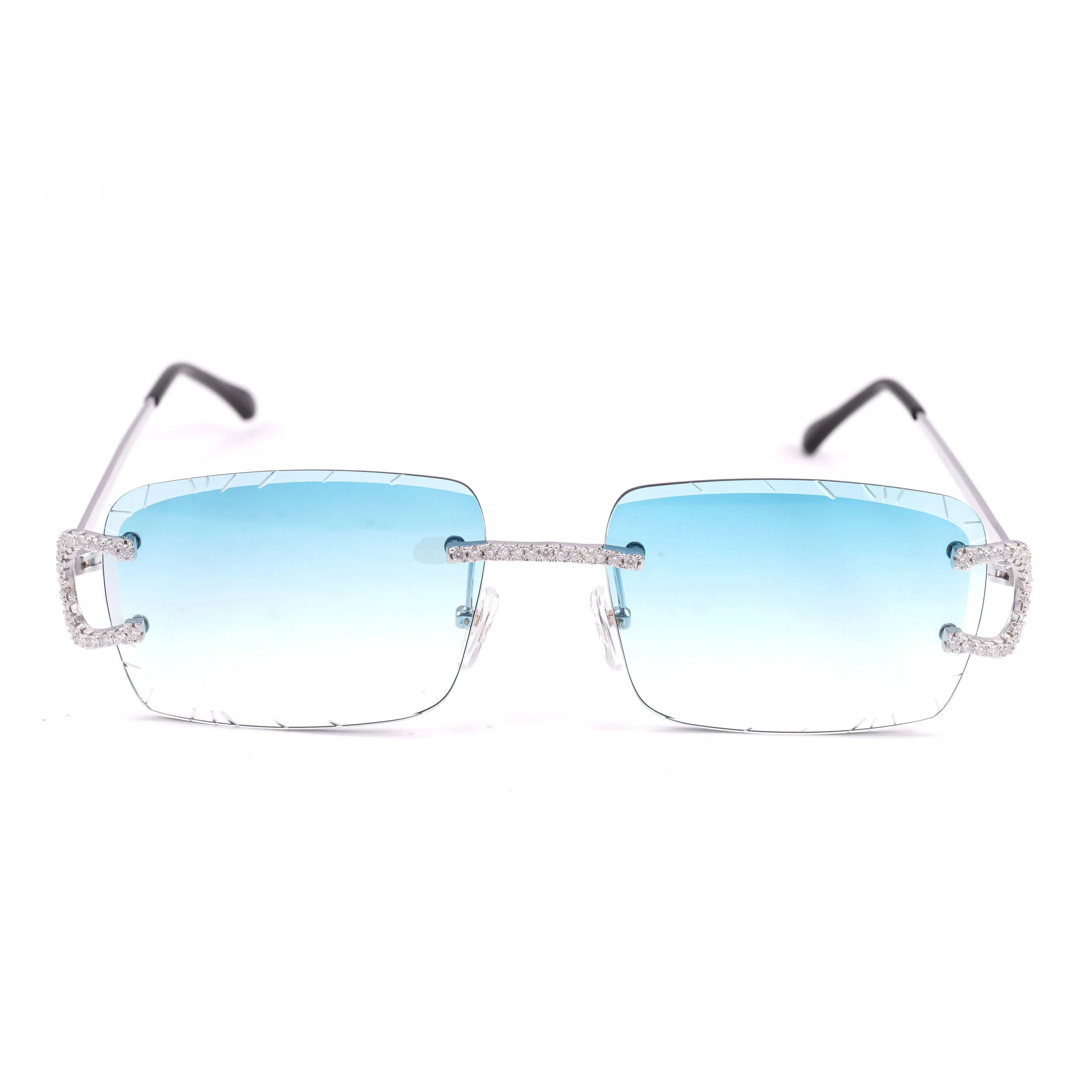 MOISSANITE ICED OUT COLORED LENS SUNGLASSES - Image 5