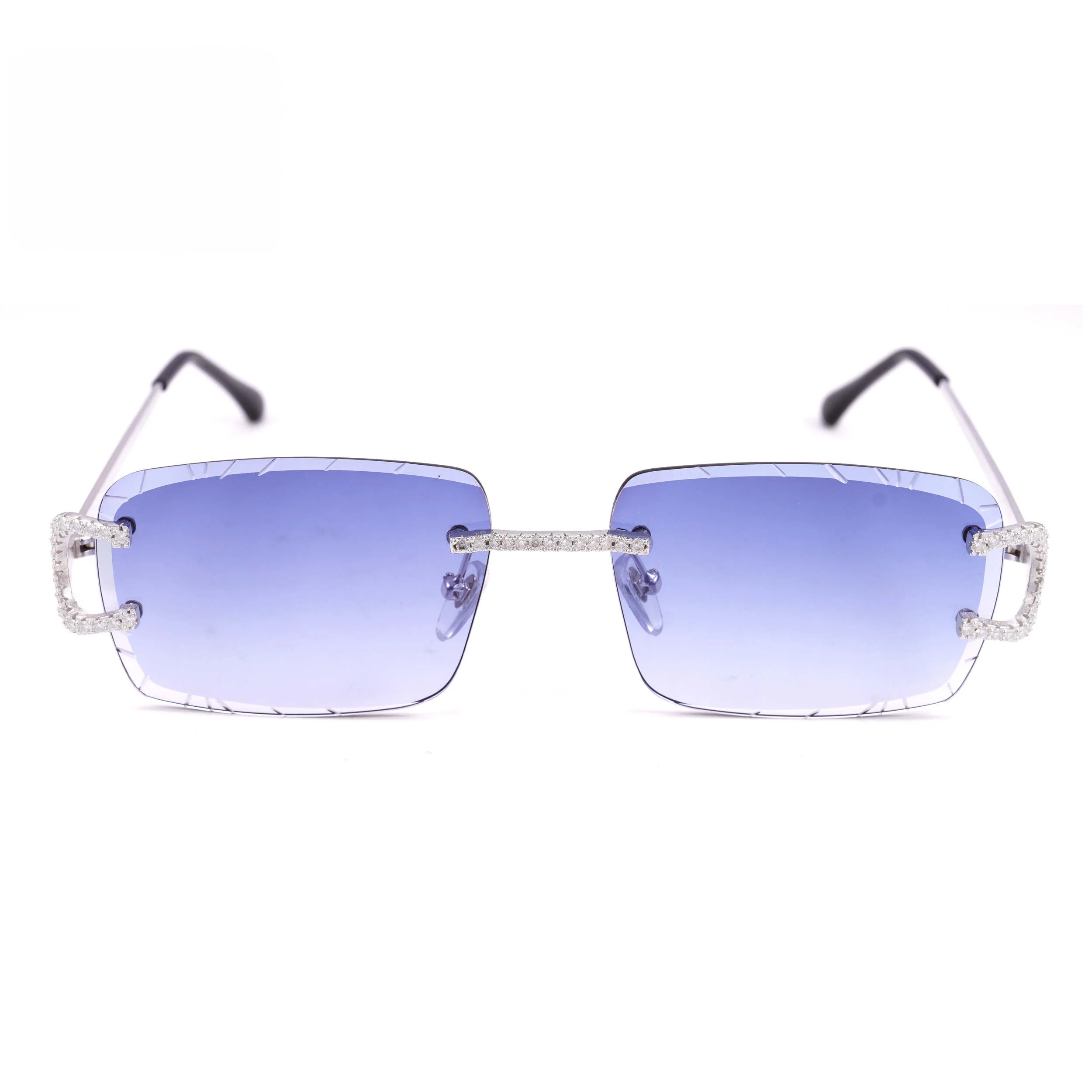 MOISSANITE ICED OUT COLORED LENS SUNGLASSES - Image 6