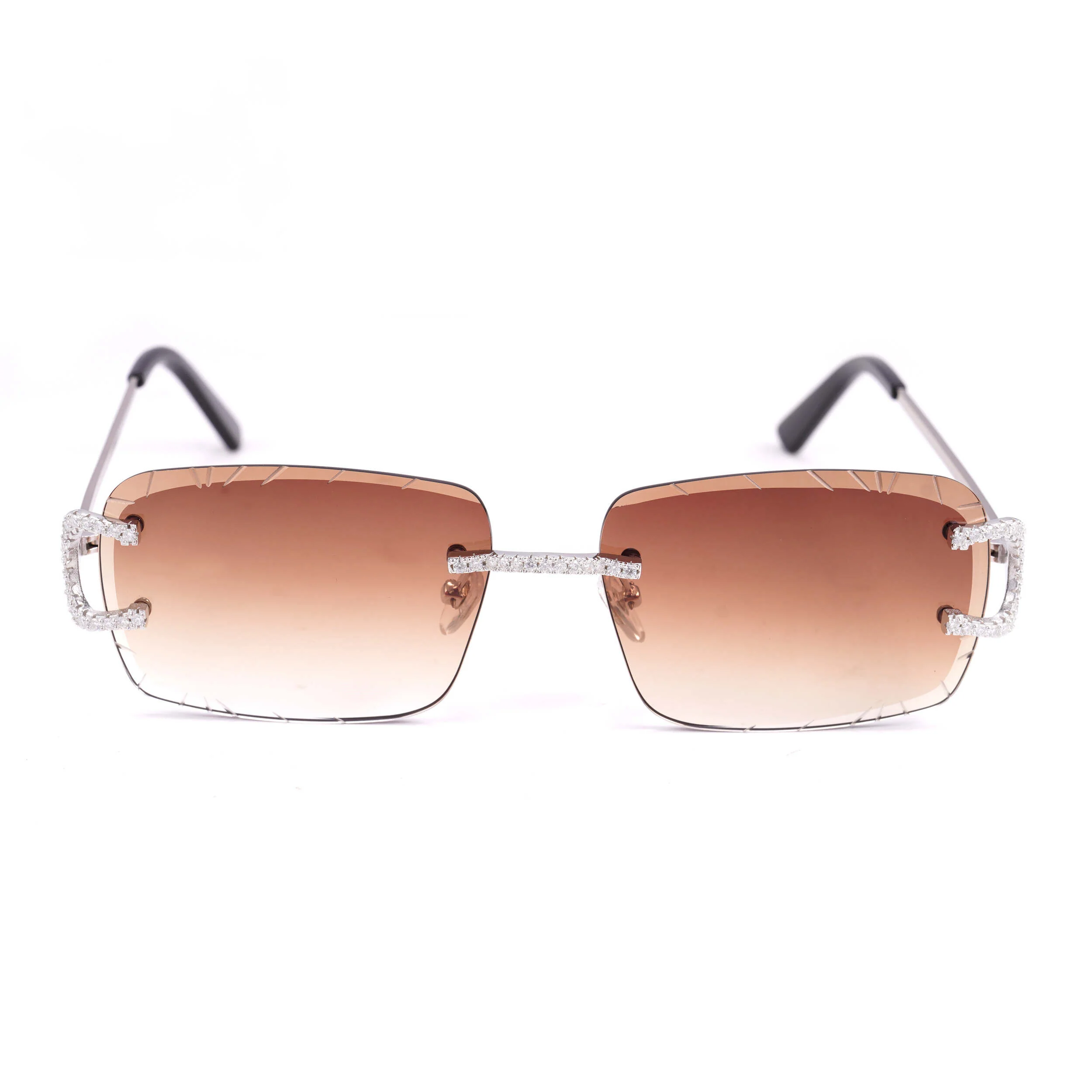 MOISSANITE ICED OUT COLORED LENS SUNGLASSES - Image 8