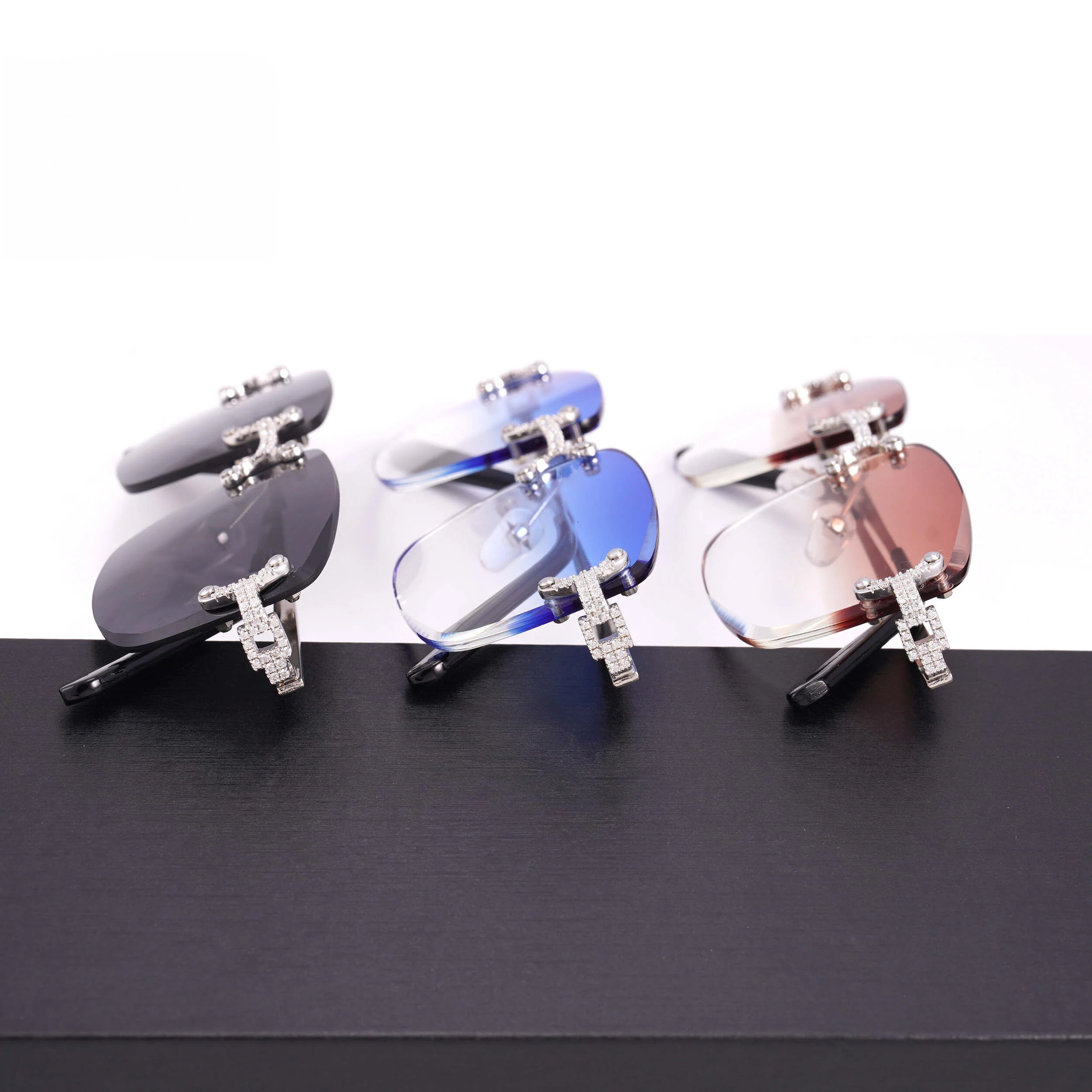 MOISSANITE ICED OUT COLORED LENS SUNGLASSES STYLE 2 - Image 2