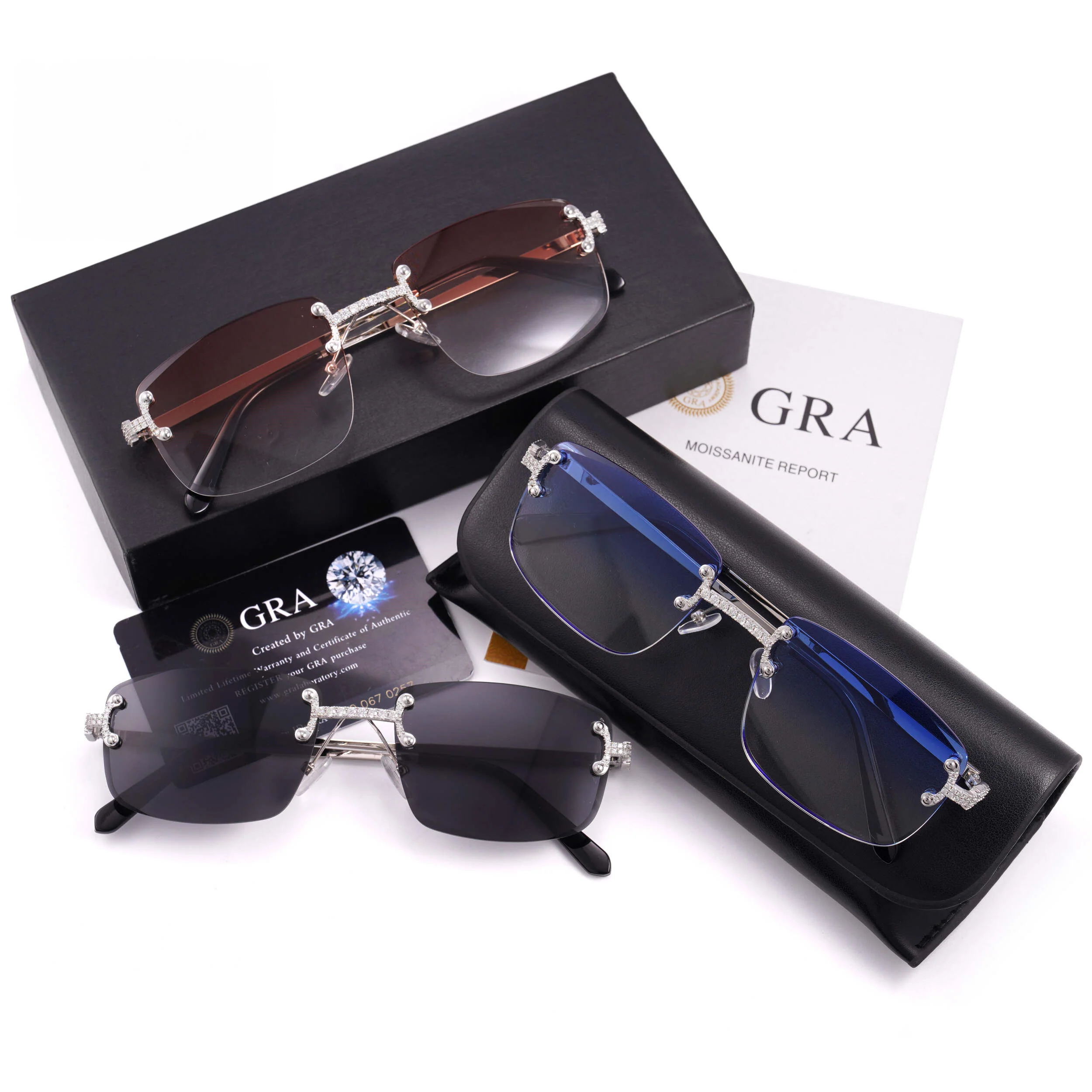 MOISSANITE ICED OUT COLORED LENS SUNGLASSES STYLE 2 - Image 6