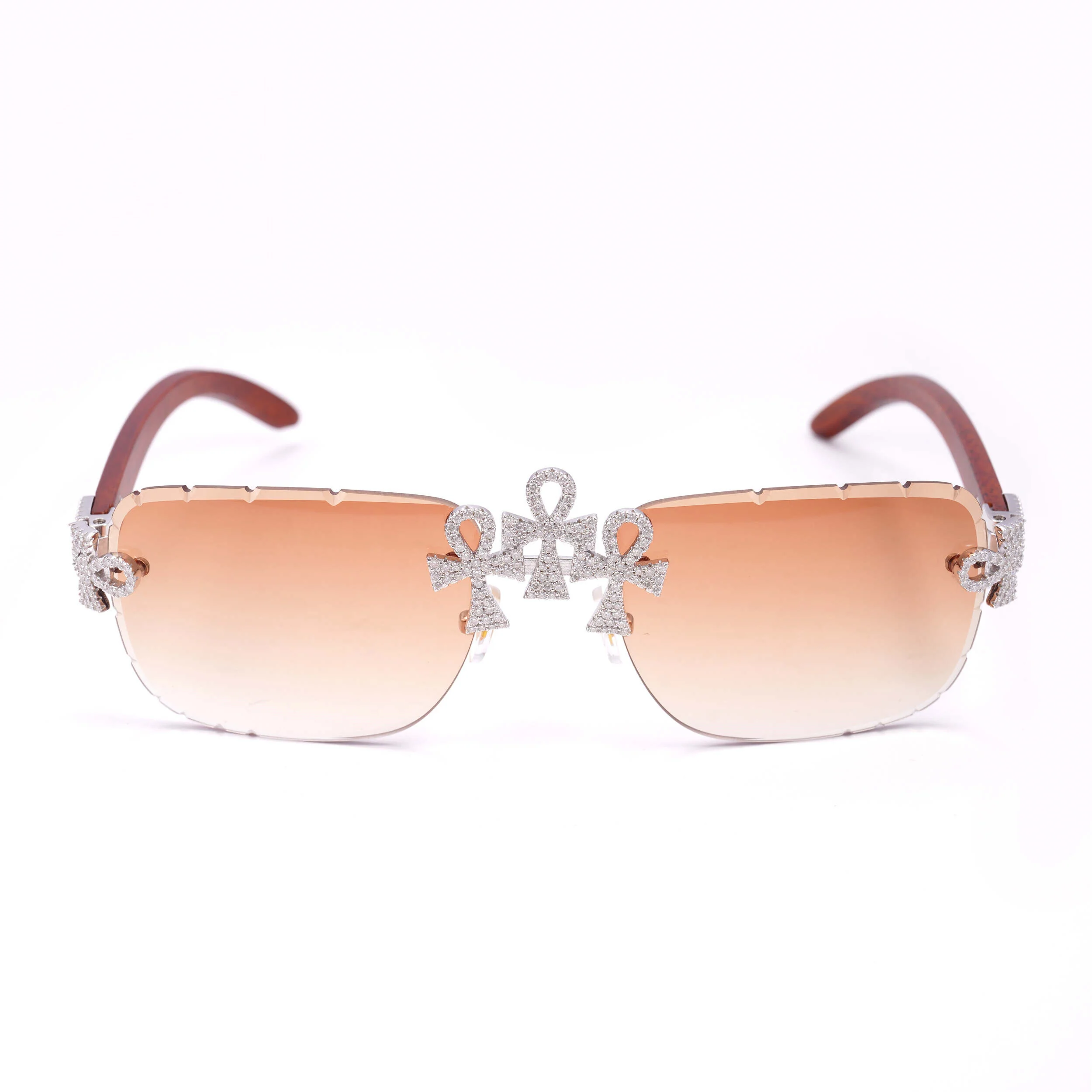 MOISSANITE ICED OUT CROSS SUNGLASSES - Image 2