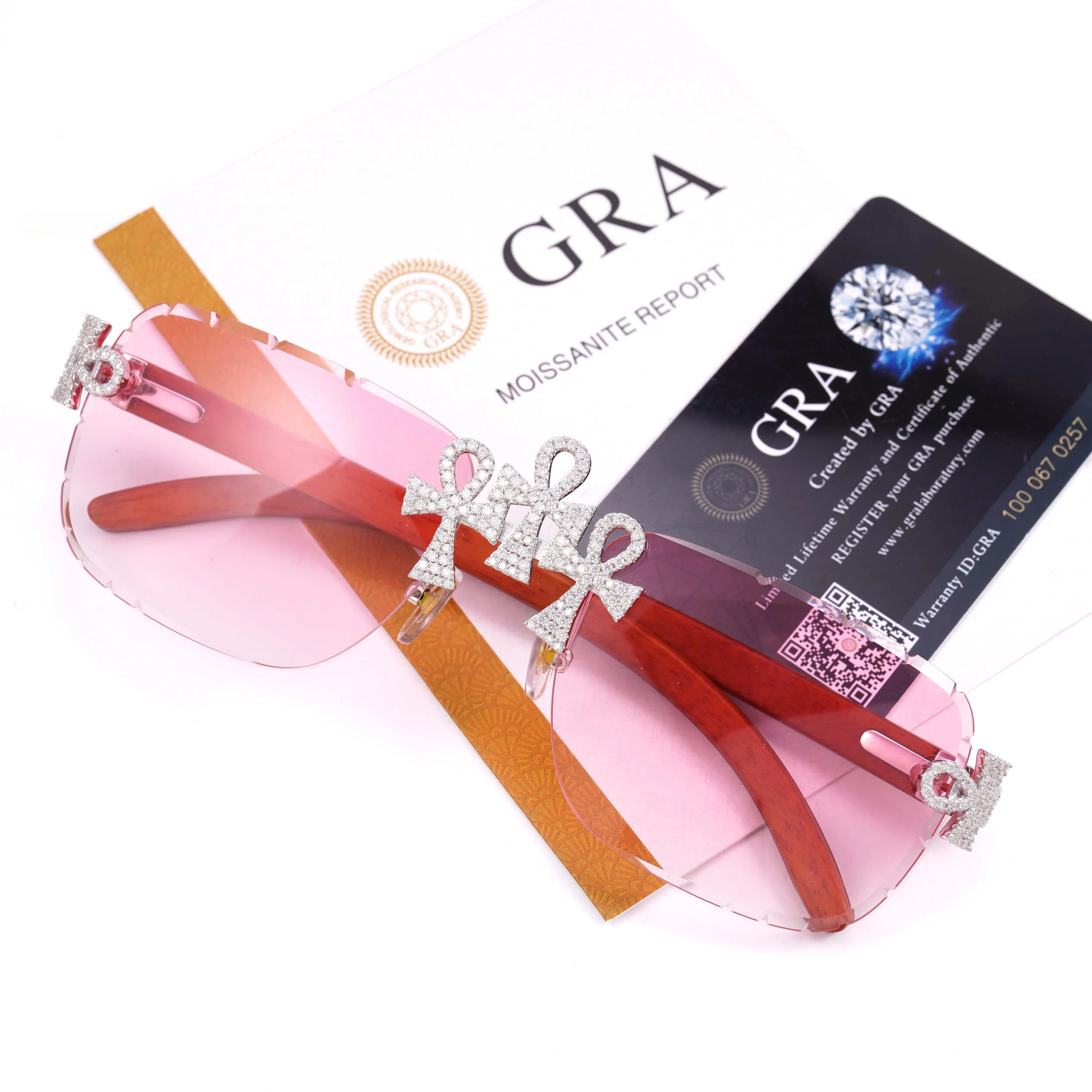 MOISSANITE ICED OUT CROSS SUNGLASSES - Image 5