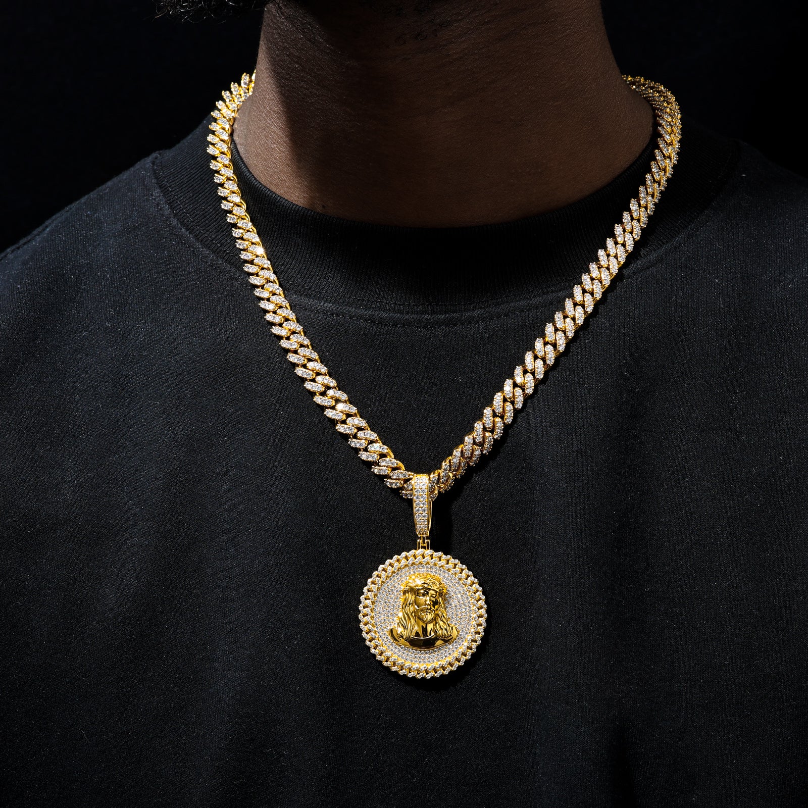 MOISSANITE ICED OUT JESUS HEAD PENDANT IN STERLING SILVER - Image 3