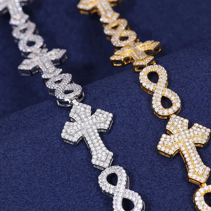 MOISSANITE INFINITY CROSS BRACELET  IN STERLING SILVER - Image 2