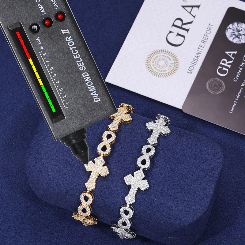 MOISSANITE INFINITY CROSS BRACELET  IN STERLING SILVER - Image 3