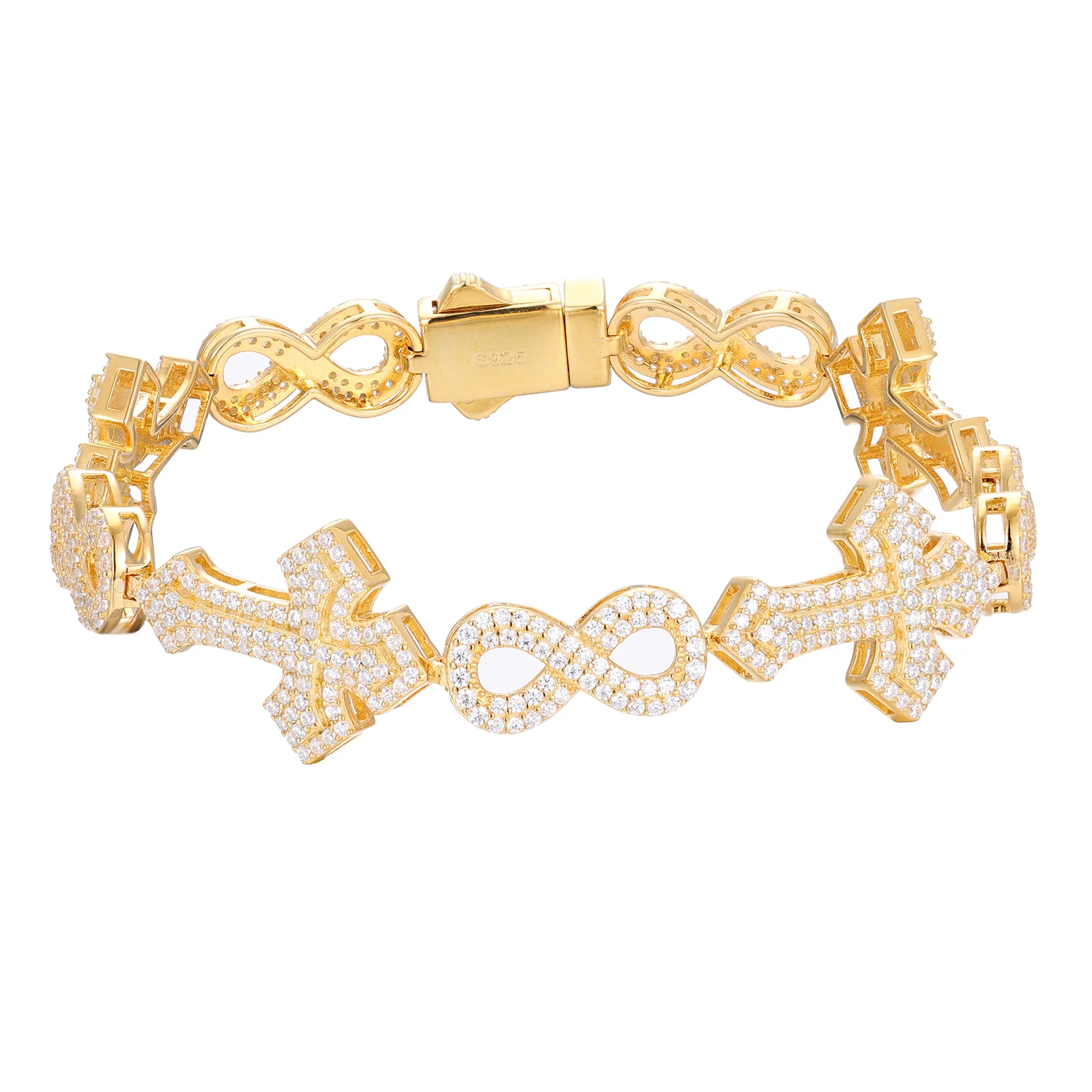 MOISSANITE INFINITY CROSS BRACELET  IN STERLING SILVER - Image 4