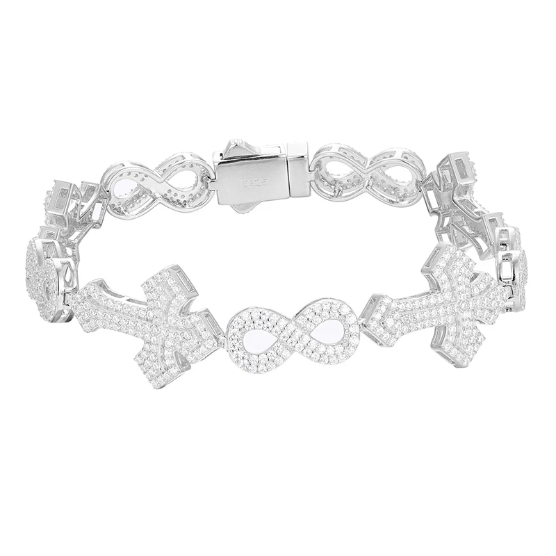 MOISSANITE INFINITY CROSS BRACELET  IN STERLING SILVER - Image 5