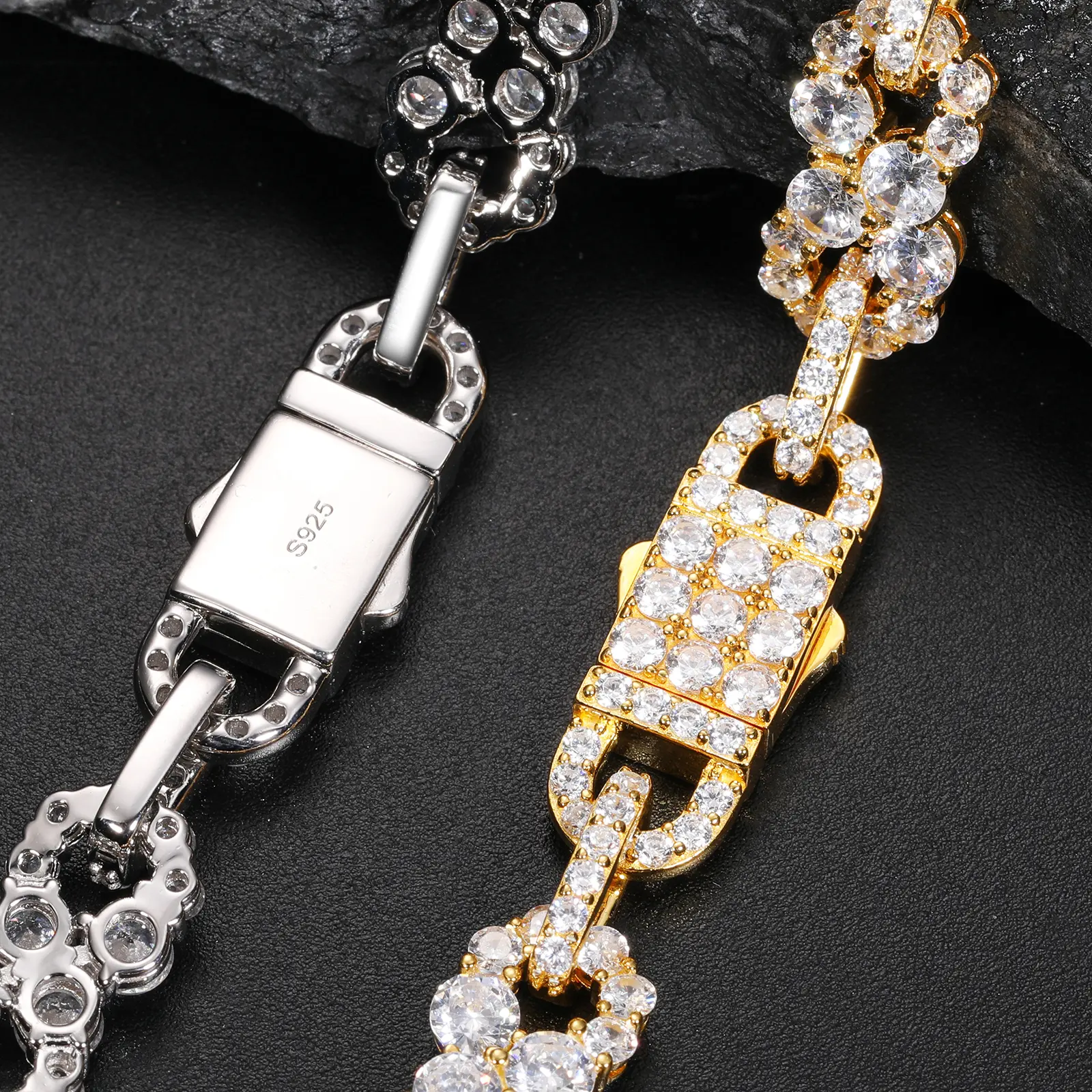 MOISSANITE INFINITY CUBAN LINK CHAIN NECKLACE IN STERLING SILVER - Image 4