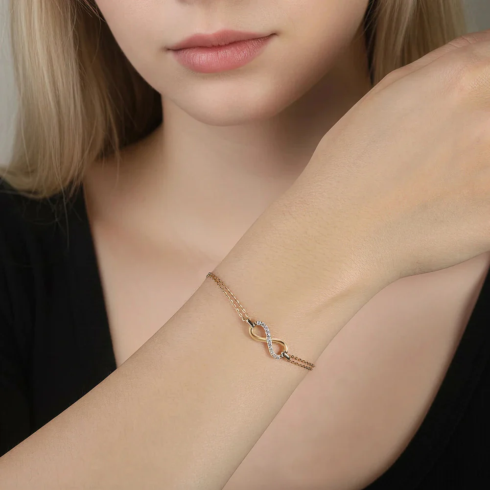MOISSANITE INFINITY DAINTY BRACELET IN STERLING SILVER - Image 2