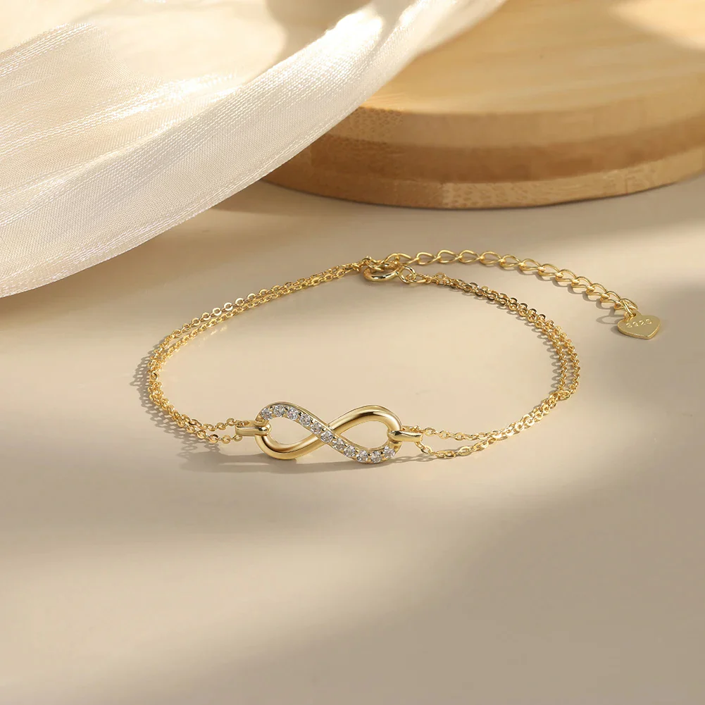 MOISSANITE INFINITY DAINTY BRACELET IN STERLING SILVER - Image 4
