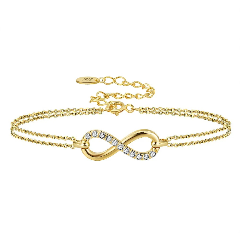 MOISSANITE INFINITY DAINTY BRACELET IN STERLING SILVER - Image 6