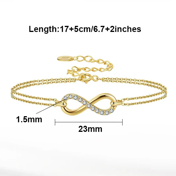 MOISSANITE INFINITY DAINTY BRACELET IN STERLING SILVER - Image 7