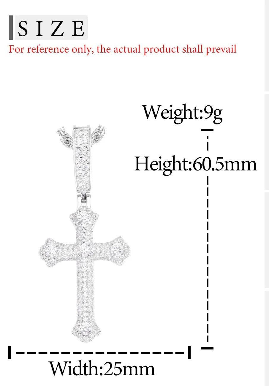 MOISSANITE IRIS CROSS PENDANT IN STERLING SILVER - Image 6