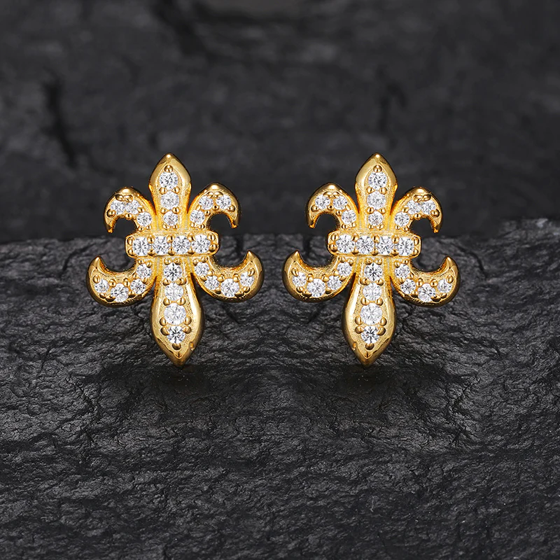 MOISSANITE IRIS STUD EARRINGS IN STERLING SILVER - Image 3