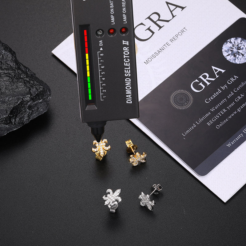 MOISSANITE IRIS STUD EARRINGS IN STERLING SILVER - Image 4