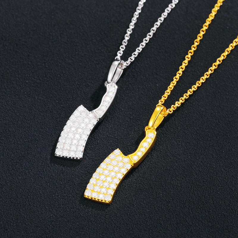MOISSANITE KNIFE PENDANT IN STERLING SILVER - Image 3
