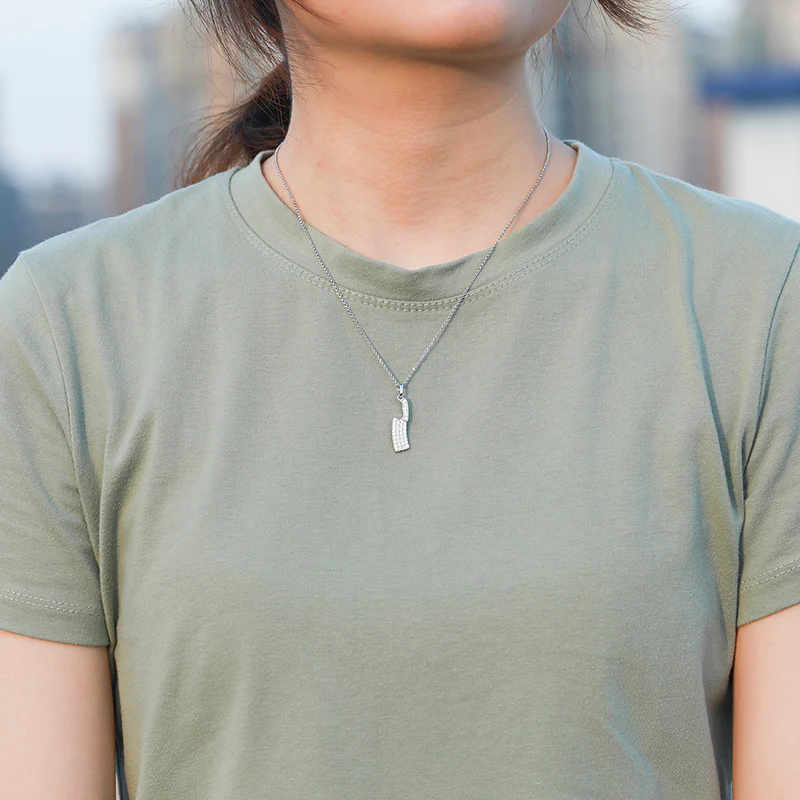 MOISSANITE KNIFE PENDANT IN STERLING SILVER - Image 4
