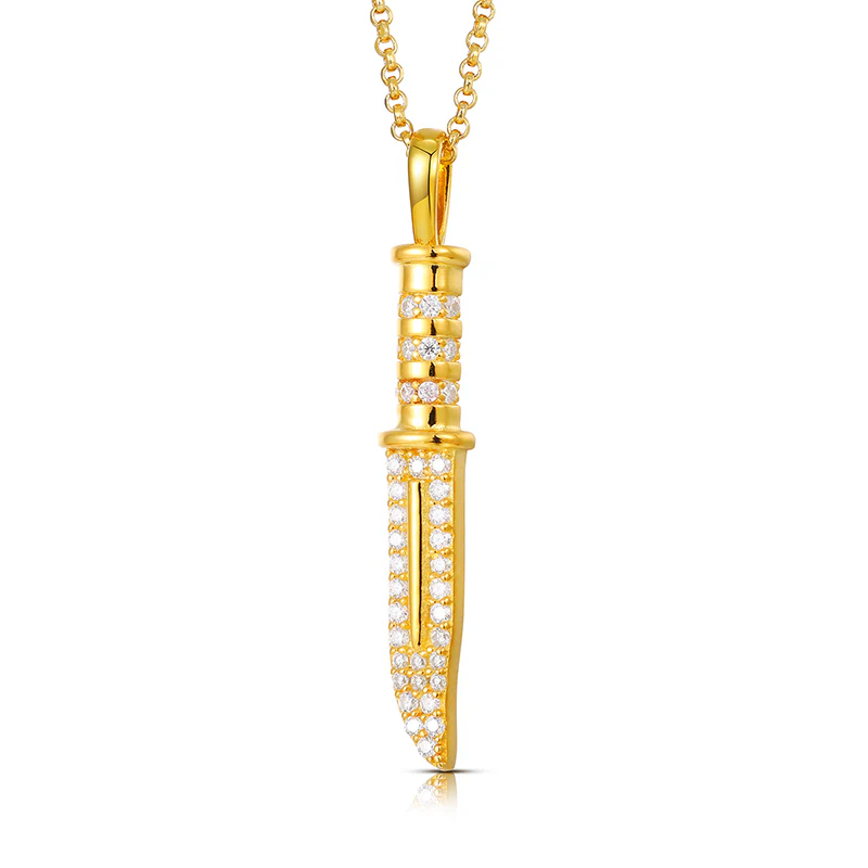 MOISSANITE KNIFE PENDANT IN STERLING SILVER - Image 6