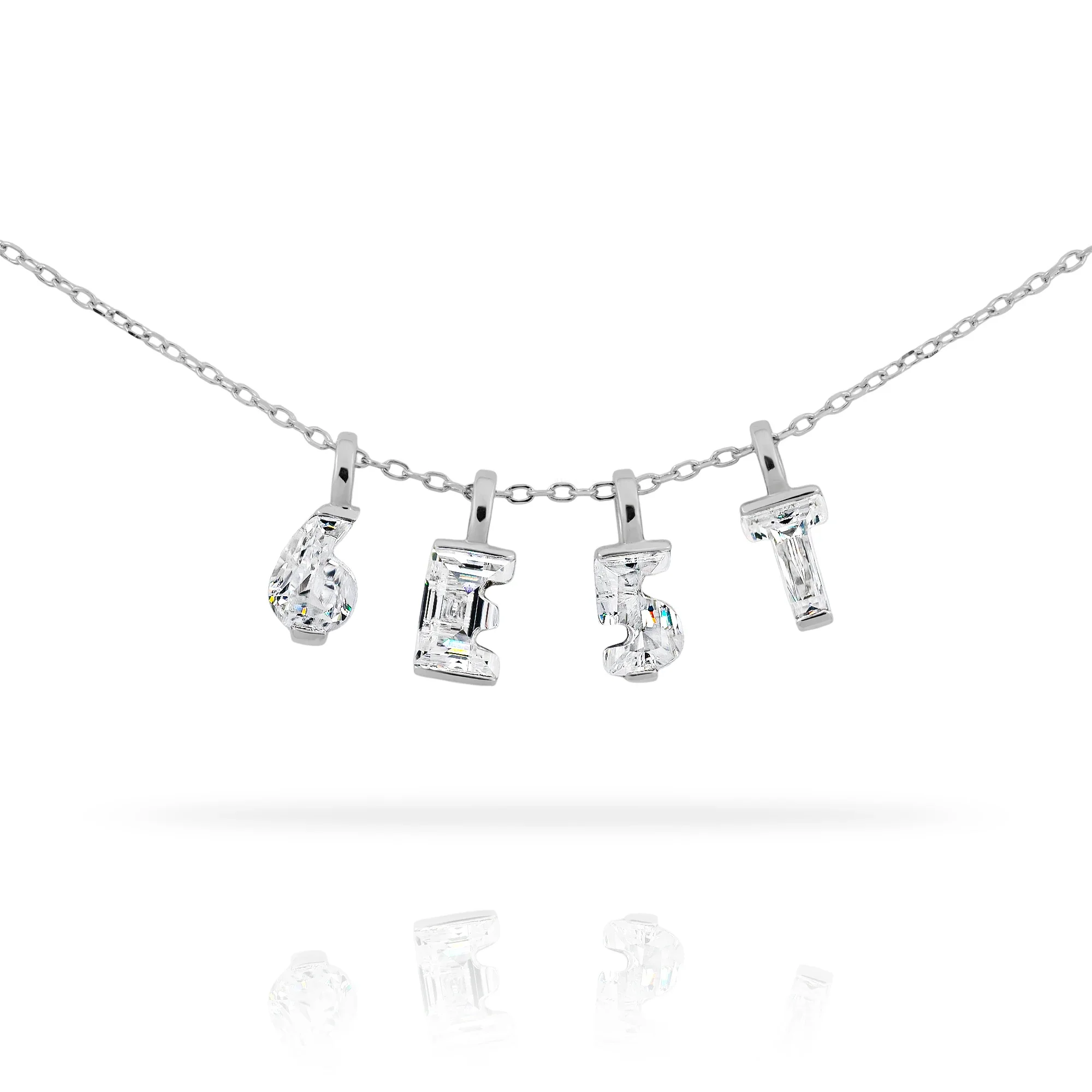 MOISSANITE NUMBER/INITIAL DAINTY PENDANT IN STERLING SILVER - Image 4