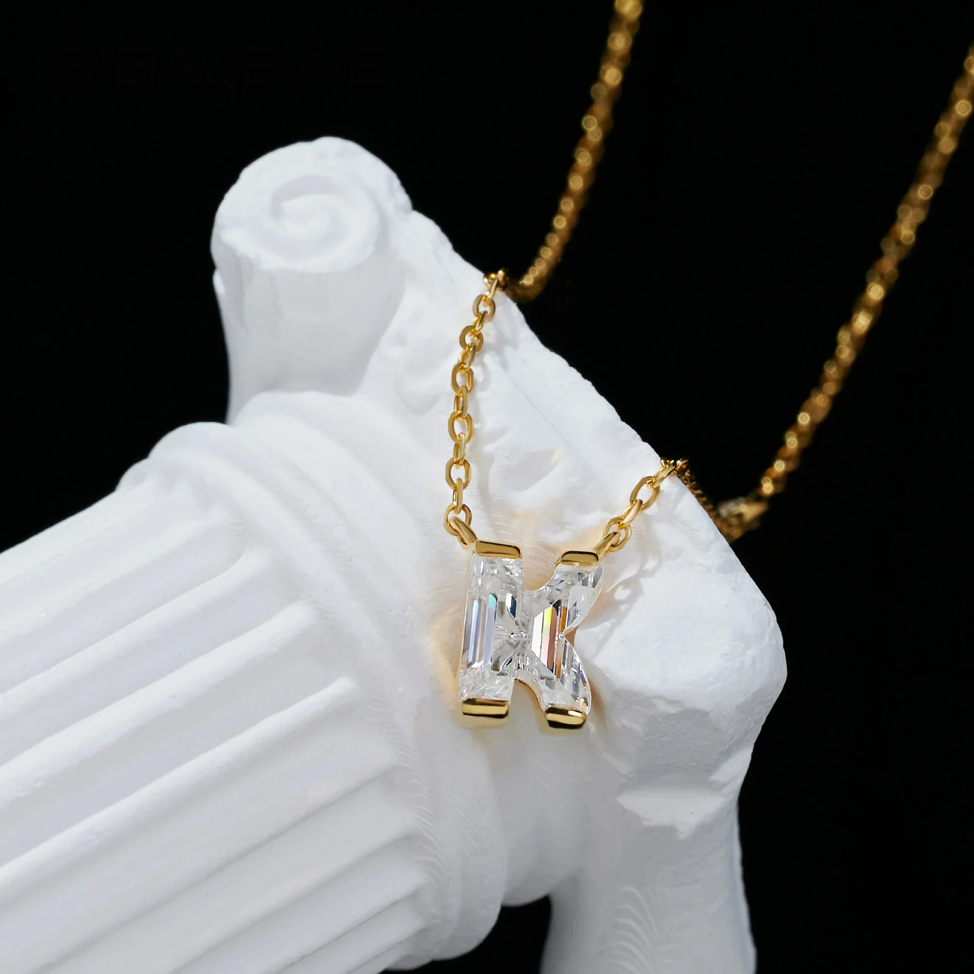 MOISSANITE NUMBER/INITIAL NECKLACE IN STERLING SILVER - Image 2