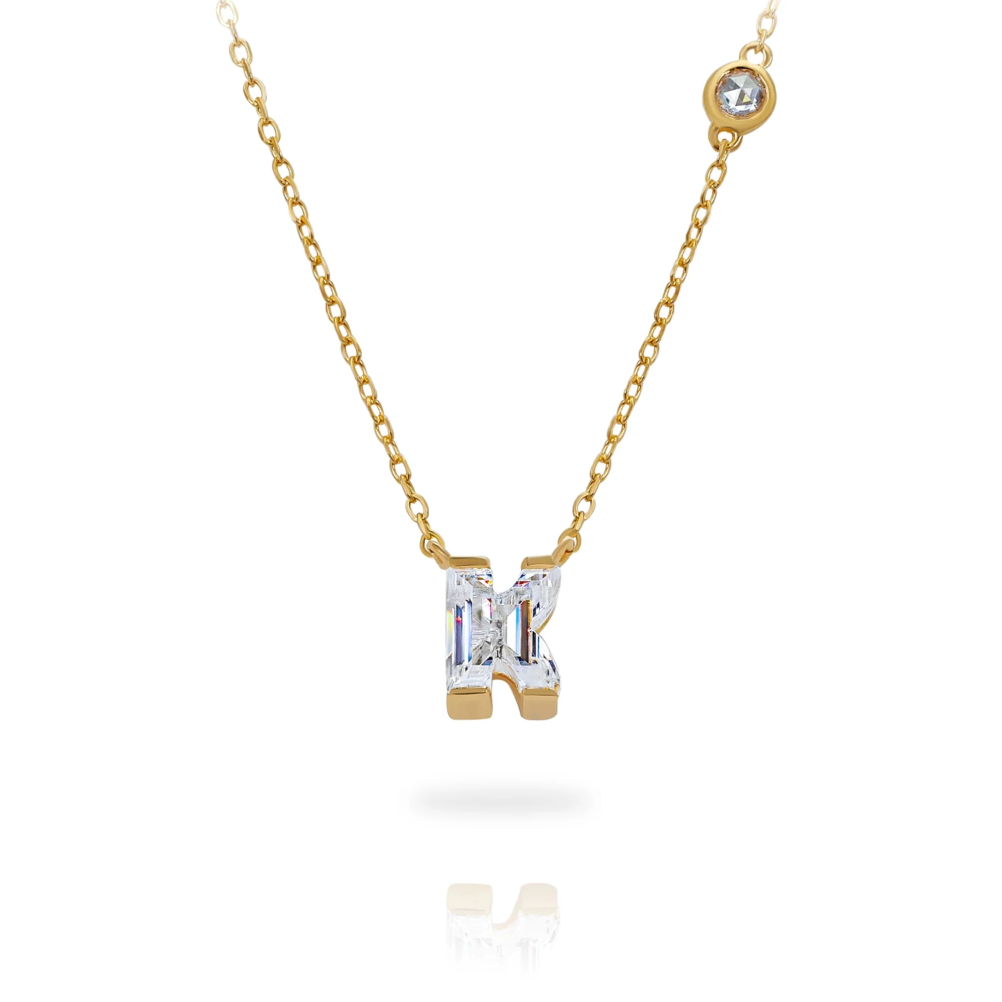 MOISSANITE NUMBER/INITIAL NECKLACE IN STERLING SILVER - Image 4