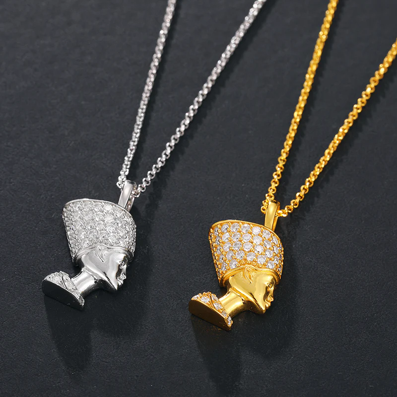 MOISSANITE PHARAOH PENDANT NECKLACE IN STERLING SILVER - Image 3