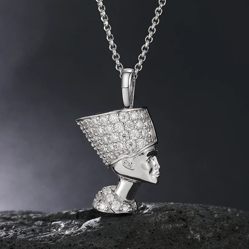 MOISSANITE PHARAOH PENDANT NECKLACE IN STERLING SILVER - Image 4