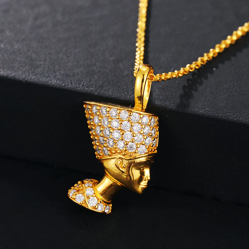 MOISSANITE PHARAOH PENDANT NECKLACE IN STERLING SILVER - Image 5