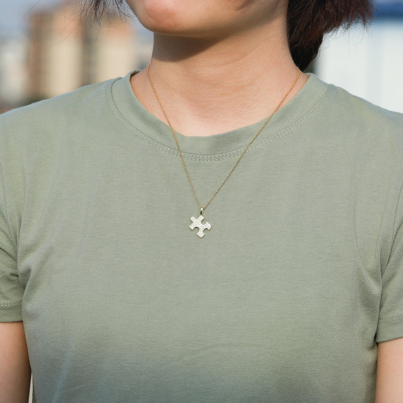 MOISSANITE PUZZLE PENDANT IN STERLING SILVER - Image 3