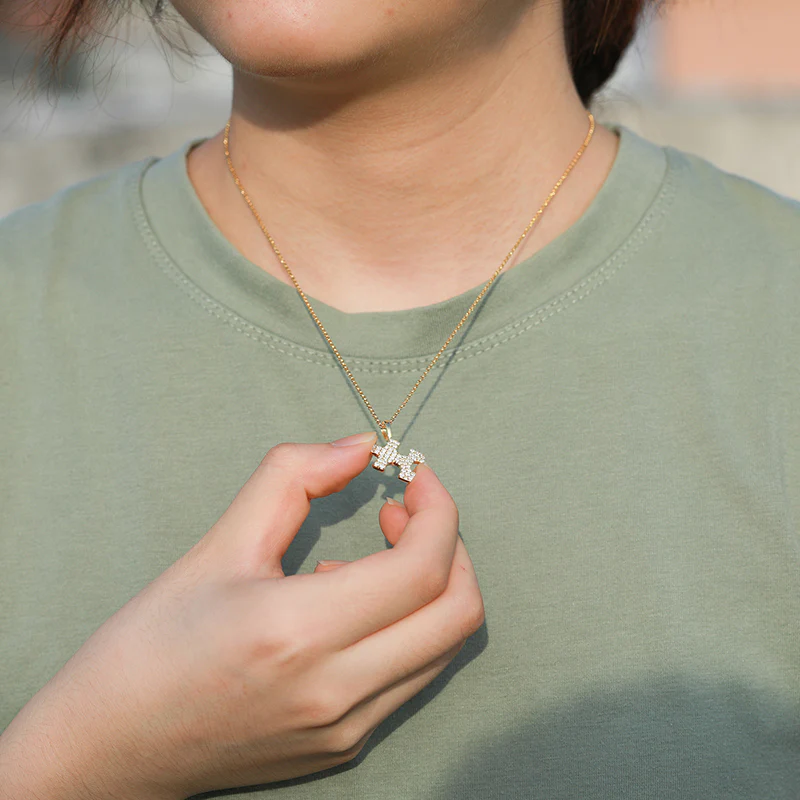 MOISSANITE PUZZLE PENDANT IN STERLING SILVER - Image 4