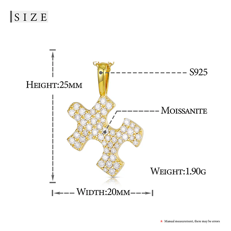 MOISSANITE PUZZLE PENDANT IN STERLING SILVER - Image 6
