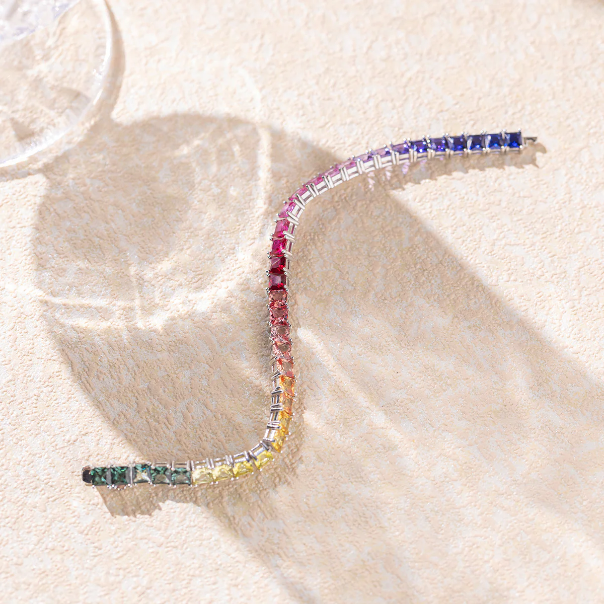MOISSANITE RAINBOW BRACELET IN STERLING SILVER - Image 5