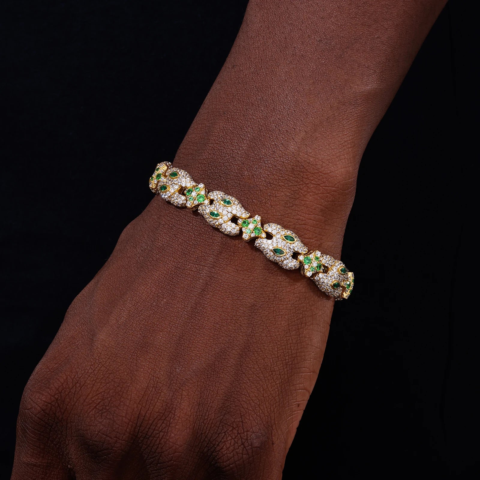 MOISSANITE ROCOCO STYLE CROSS LINK BRACELET IN STERLING SILVER - Image 2