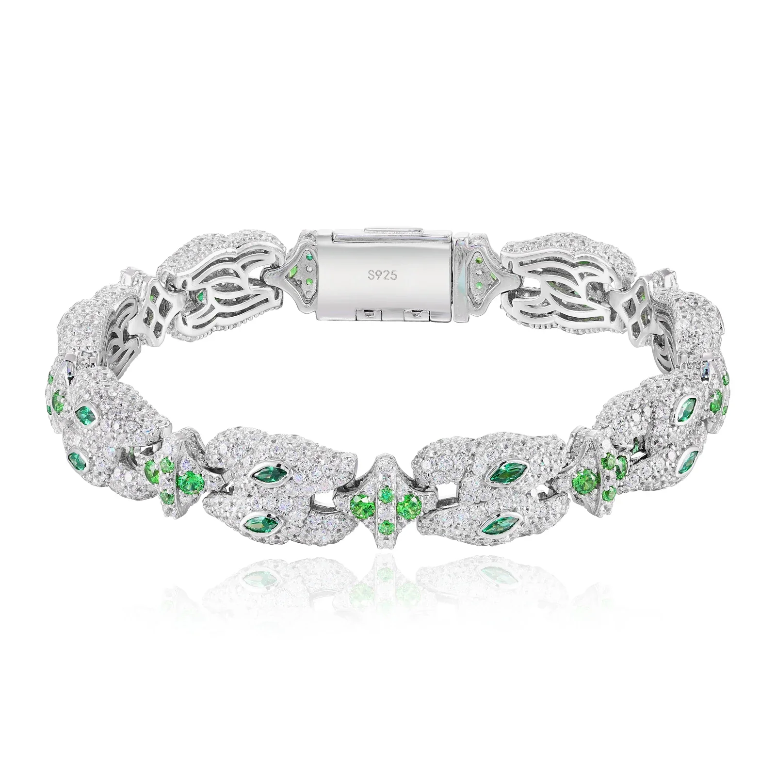 MOISSANITE ROCOCO STYLE CROSS LINK BRACELET IN STERLING SILVER - Image 6