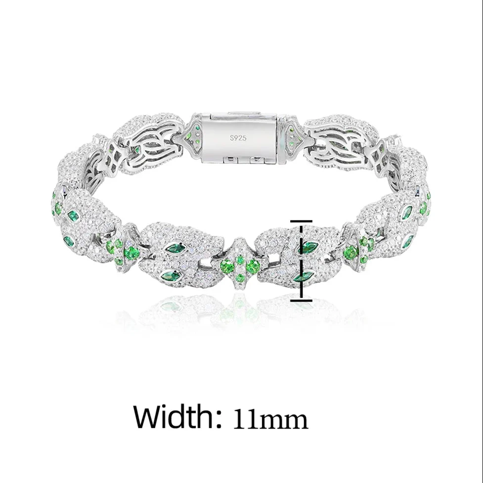 MOISSANITE ROCOCO STYLE CROSS LINK BRACELET IN STERLING SILVER - Image 8