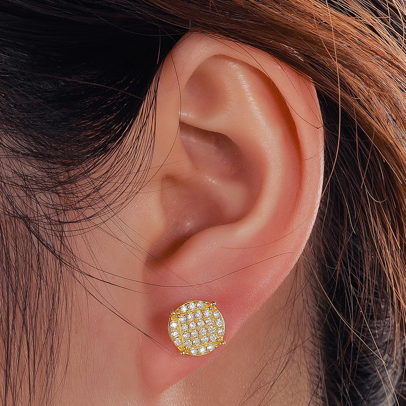 MOISSANITE ROUND STUD EARRINGS IN STERLING SILVER - Image 2