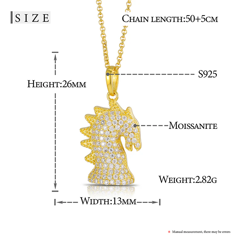 MOISSANITE SEE HORSE CHARM PENDANT IN STERLING SILVER - Image 6