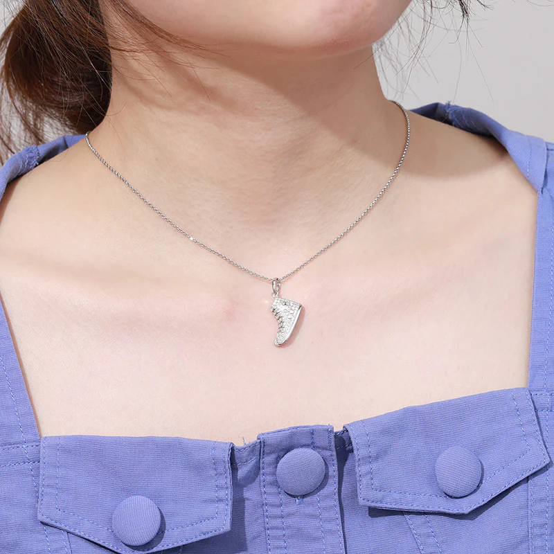 MOISSANITE SHOE CHARM PENDANT IN STERLING SILVER - Image 3