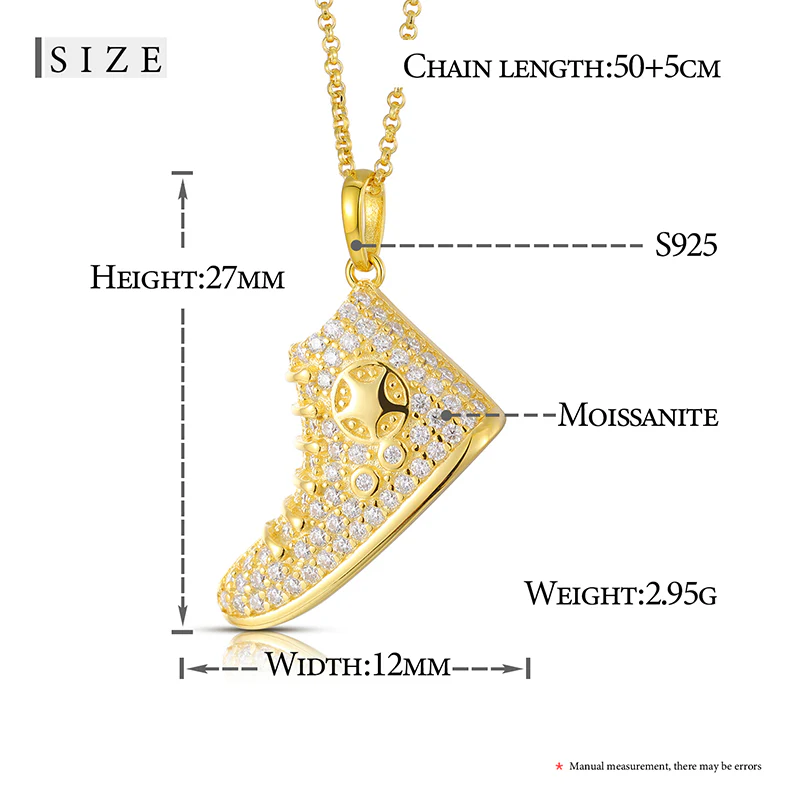 MOISSANITE SHOE CHARM PENDANT IN STERLING SILVER - Image 6