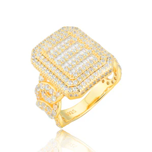 MOISSANITE SIDE CUBAN RING IN STERLING SILVER - Image 7