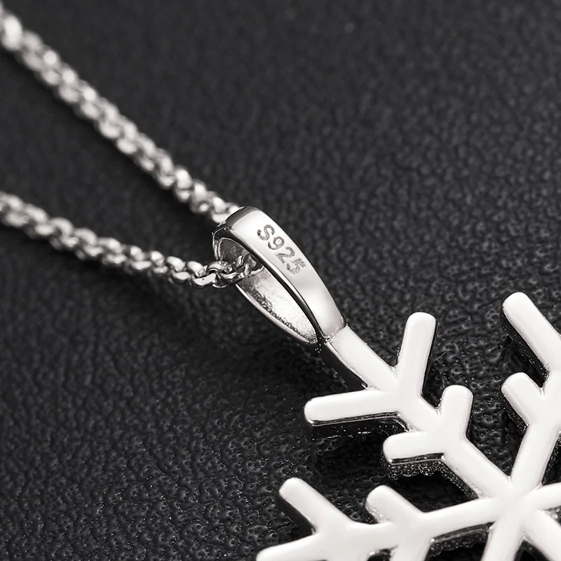 MOISSANITE SNOWFLAKE PENDANT IN STERLING SILVER {STYLE 2} - Image 5