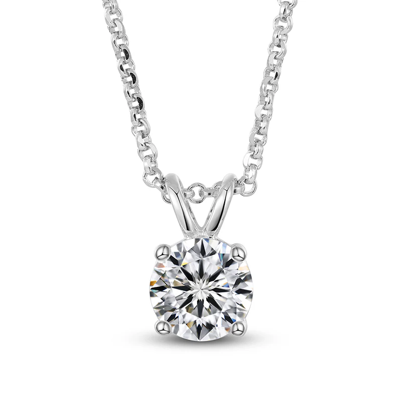MOISSANITE SOLITAIRE PENDANT IN STERLING SILVER - Image 4