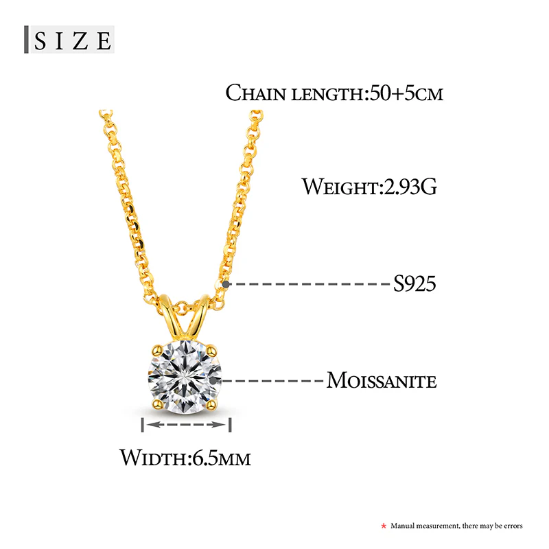 MOISSANITE SOLITAIRE PENDANT IN STERLING SILVER - Image 7