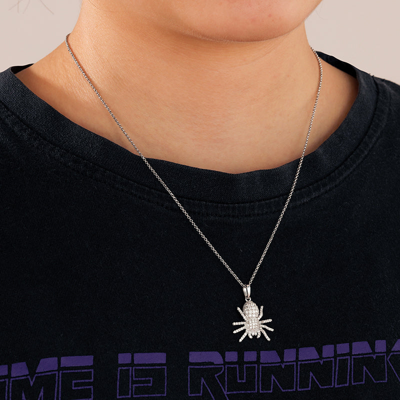 MOISSANITE SPIDER PENDANT IN STERLING SILVER - Image 2