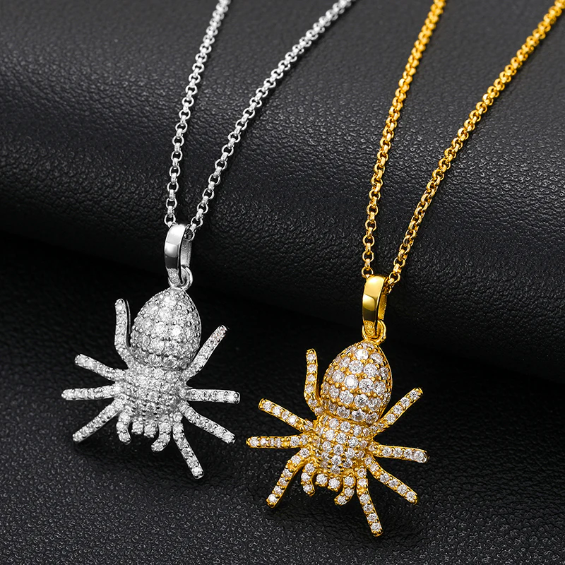 MOISSANITE SPIDER PENDANT IN STERLING SILVER - Image 3