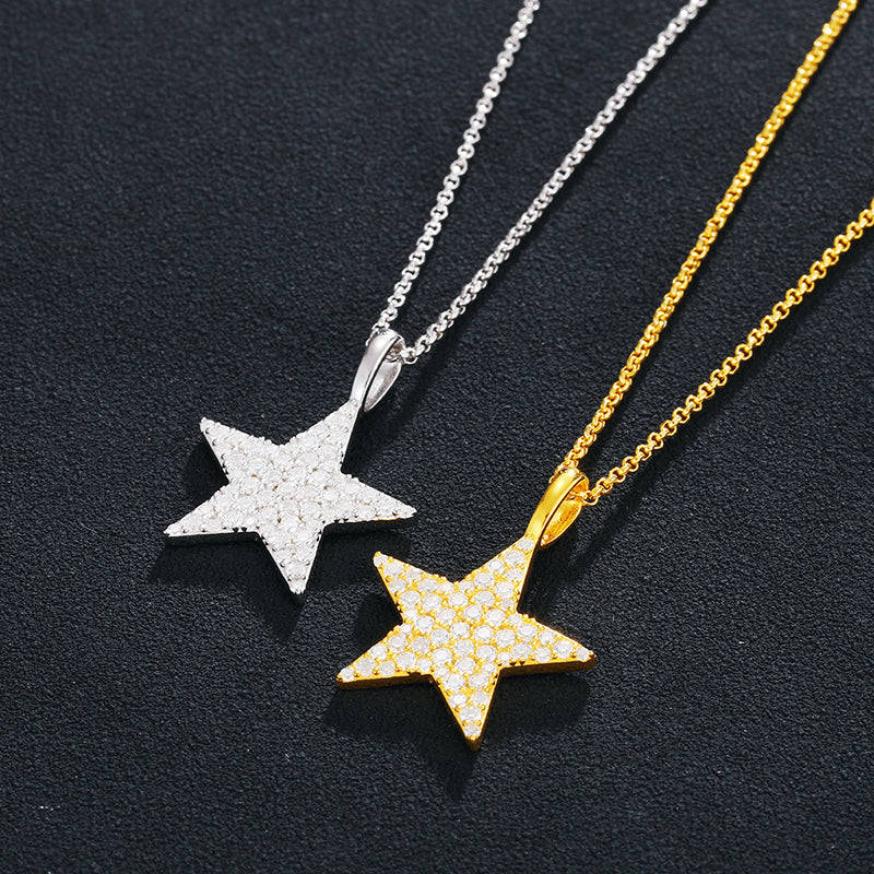 MOISSANITE STAR PENDANT NECKLACE IN STERLING SILVER - Image 3