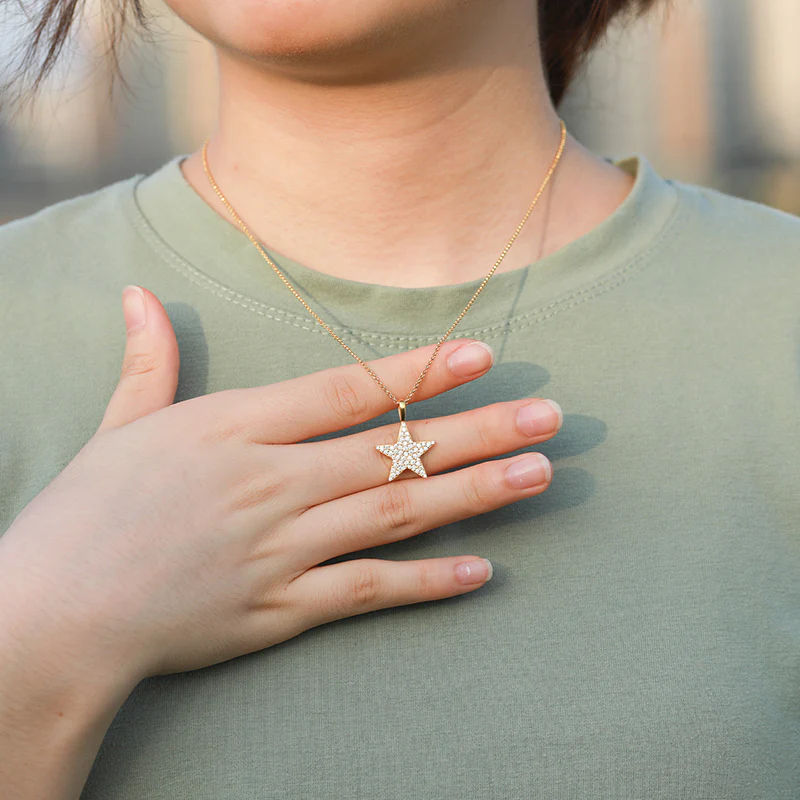 MOISSANITE STAR PENDANT NECKLACE IN STERLING SILVER - Image 5