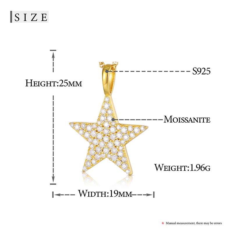MOISSANITE STAR PENDANT NECKLACE IN STERLING SILVER - Image 8